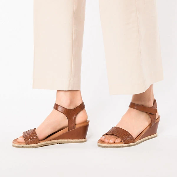 Leder Keilsandaletten - braun Leder Keilsandaletten - Braun -Schuhgeschäft 18859282 02