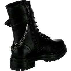 J&F Buckle Lace-Up Boots Mit Kettendetail - Schwarz -Schuhgeschäft 19909106 05