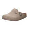 Birkenstock Boston Veloursleder Vegan Pantoletten Normal - Taupe -Schuhgeschäft 21638651 01