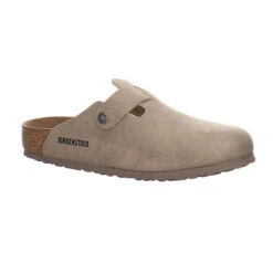 Birkenstock Boston Veloursleder Vegan Pantoletten Normal - Taupe 8 Birkenstock Boston Veloursleder Vegan Pantoletten Normal - Taupe -Schuhgeschäft 21638651 07