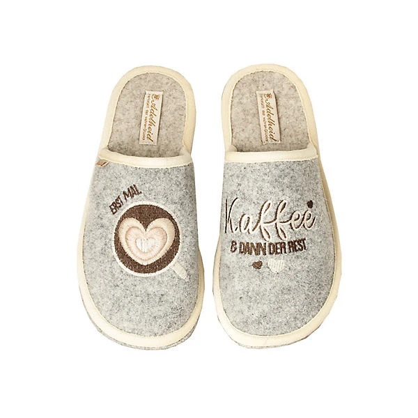 Erst mal Kaffee Filzpantoffel - grau Erst Mal Kaffee Filzpantoffel - Grau -Schuhgeschäft 24513439 01