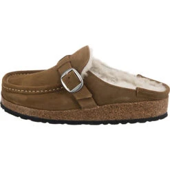 Birkenstock Buckley Veloursleder Lammfell Clogs Normal - Braun -Schuhgeschäft 24681434 03