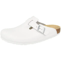 Birkenstock Boston Naturleder Schmal Clogs Unisex Erwachsene Clogs - Weiß