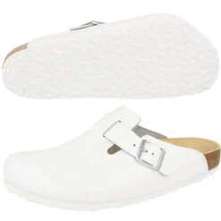 Birkenstock Boston Naturleder Schmal Clogs Unisex Erwachsene Clogs - Weiß -Schuhgeschäft 7421064 04